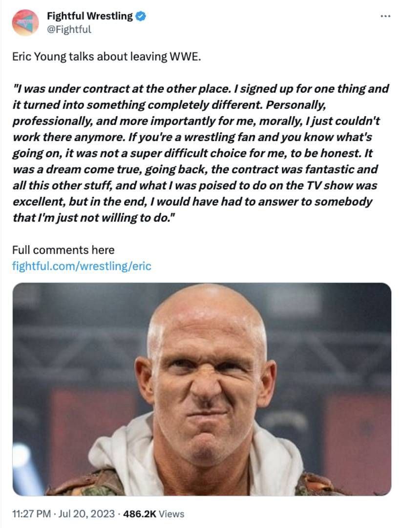 Screengrab of Eric Young's comment